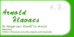 arnold hlavacs business card